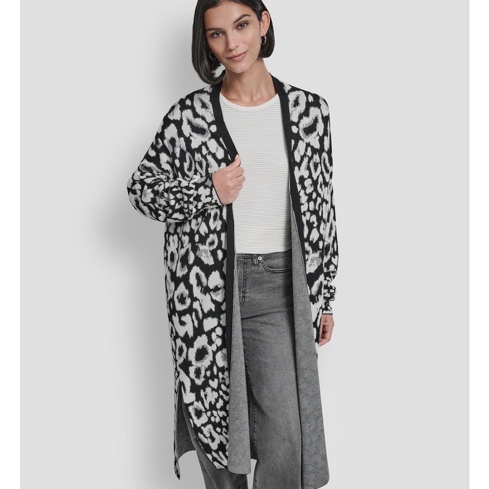 DKNY Leopard Patterned Cardigan - image 2